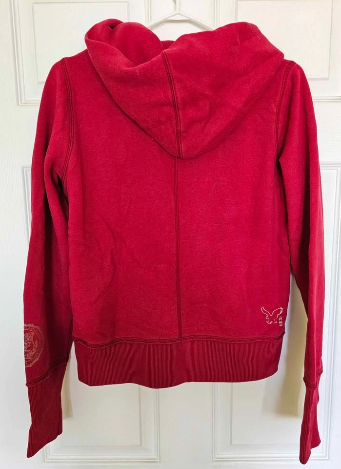 American Eagle Women's Red Half-Zip Pullover Fleece Hoodie - Siz - photo 2