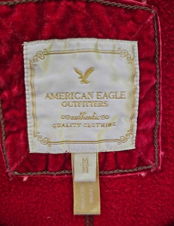 American Eagle Women's Red Half-Zip Pullover Fleece Hoodie - Siz - photo 3