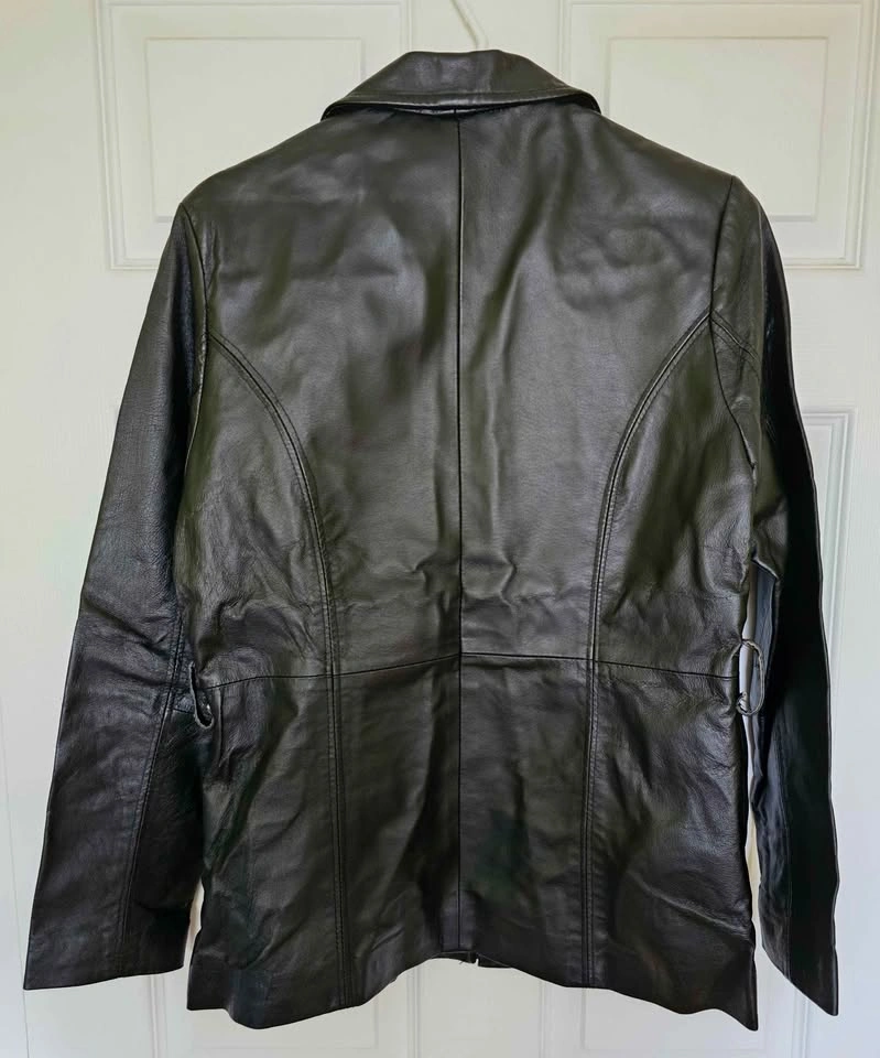 FAIRWEATHER Women's Black 100% Genuine Leather Zip-Up Jacket - S - photo 2