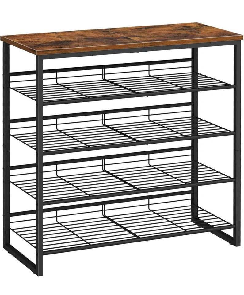 5-Tier Shoe Rack with Wooden Top - photo 2