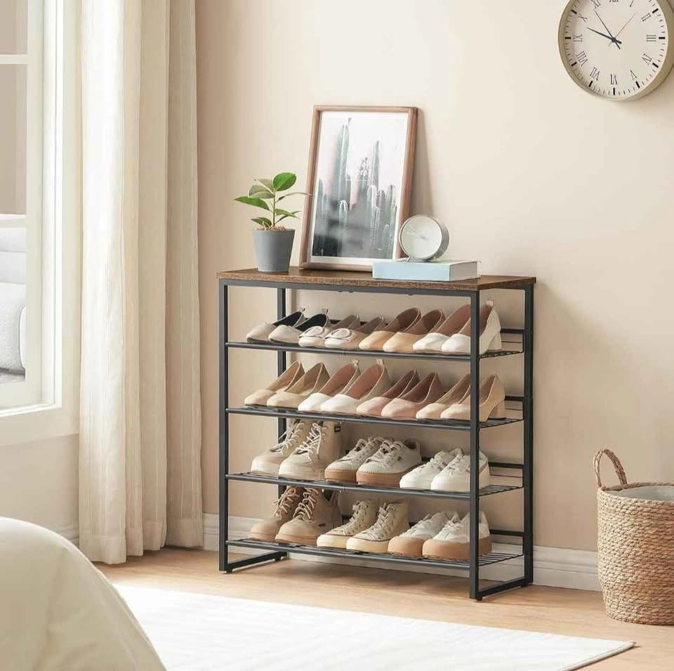 5-Tier Shoe Rack with Wooden Top - photo 3