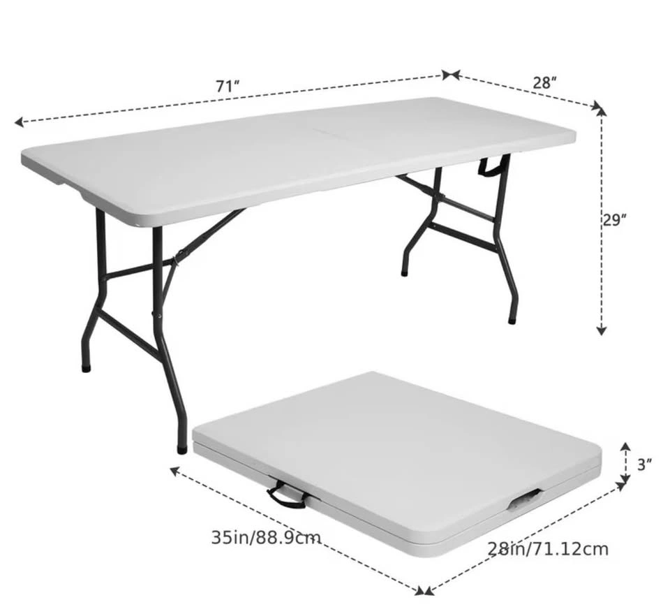 (6) 6ft Portable Rectangle Foldable Tables - photo 2