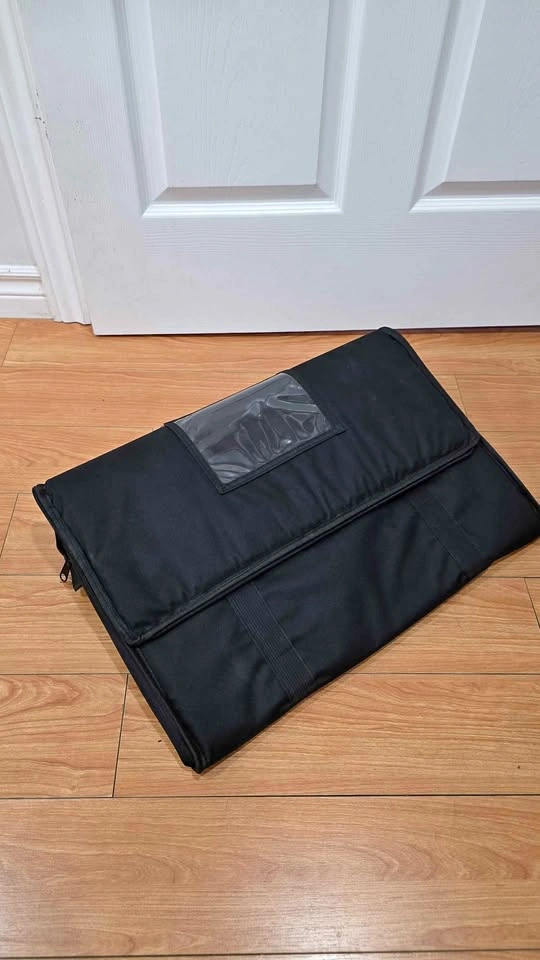 Black Insulated Food Delivery Bag 22" X 14" X 13"