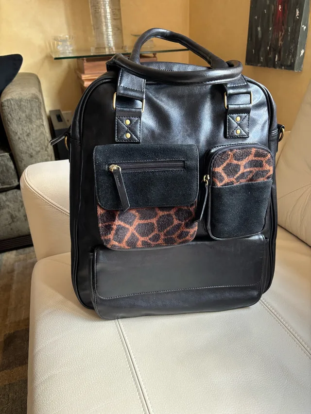 🧡Maggi B Black Leather look Satchel thumbnail