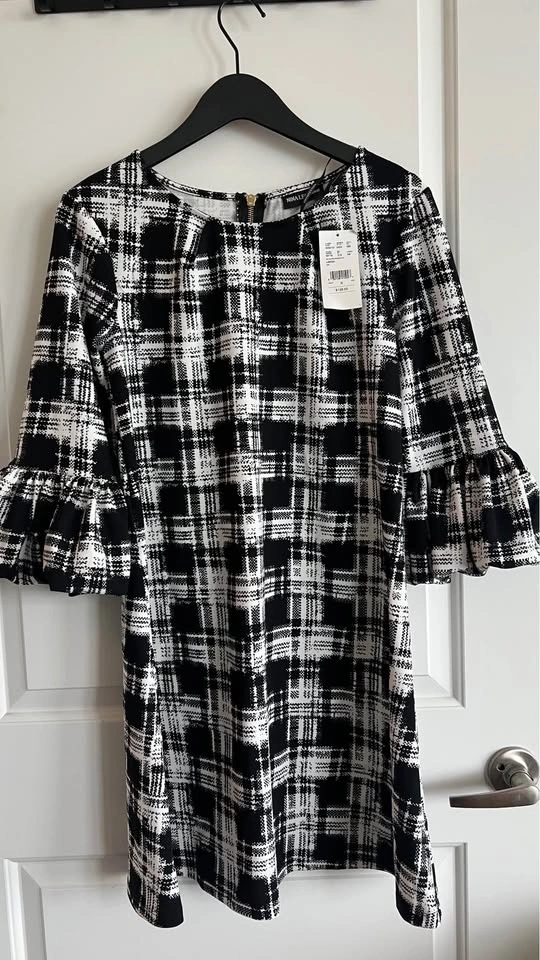 Nina Leonard Plaid Bell Sleeve Dress - photo 3