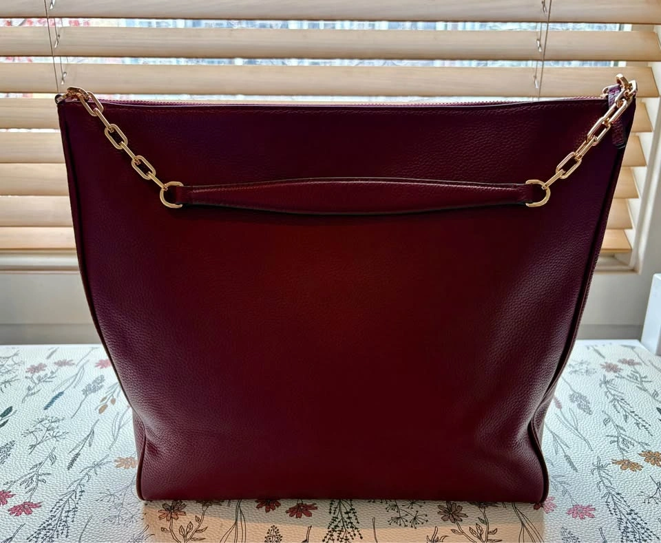 Brand New Tory Burch Leather Tote Bag - Burgundy - photo 2