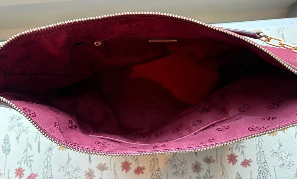 Brand New Tory Burch Leather Tote Bag - Burgundy - photo 4