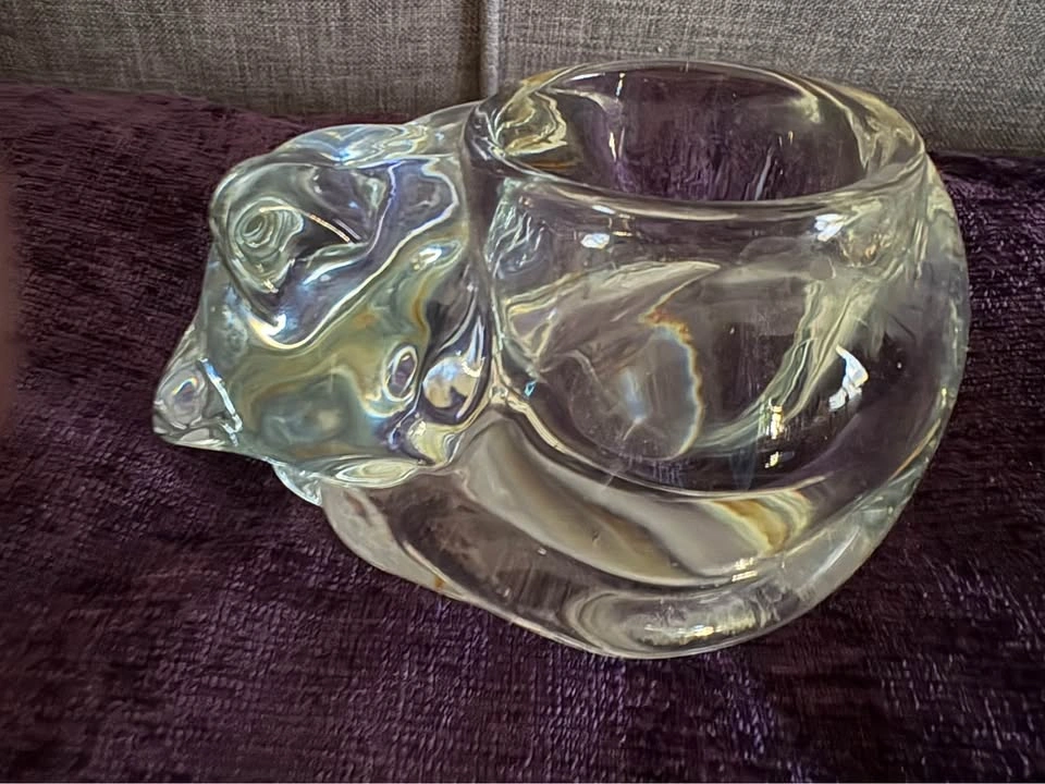 Vintage Indiana Glass Sleeping Cat Votive Candle Holders - Set o - photo 3