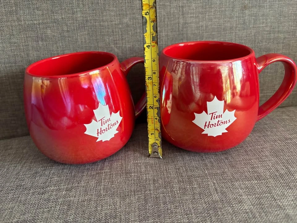 Lot of 2 Tim Hortons 2020 Red Metallic Shimmer Maple Leaf Coffee - photo 5