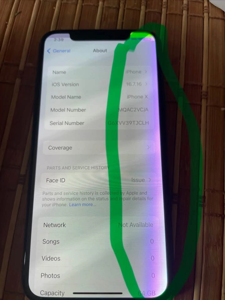 Apple iPhone X 64GB Black - Screen and Back Issues - photo 2