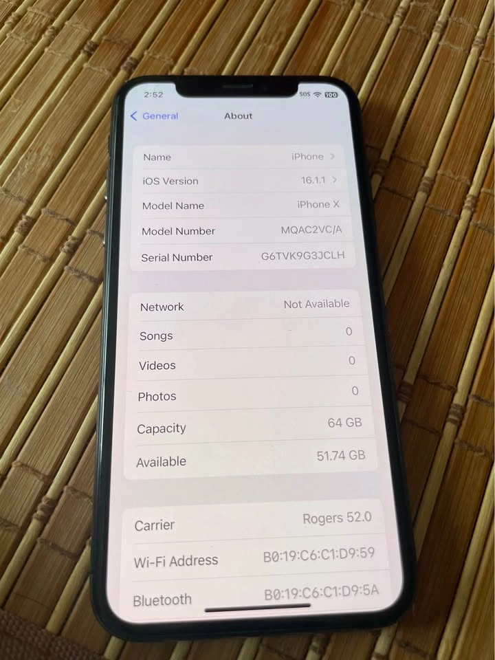 Apple iPhone X 64GB Battery 100% - photo 3