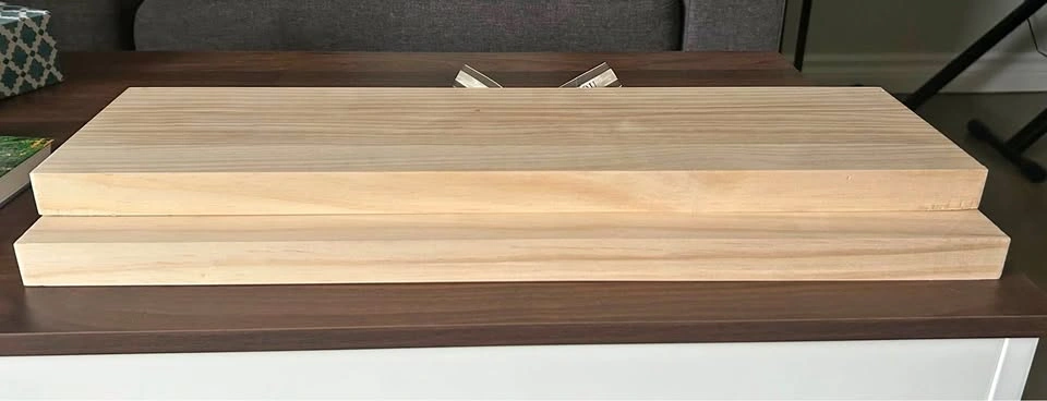 Natural pine solid wood floating shelves