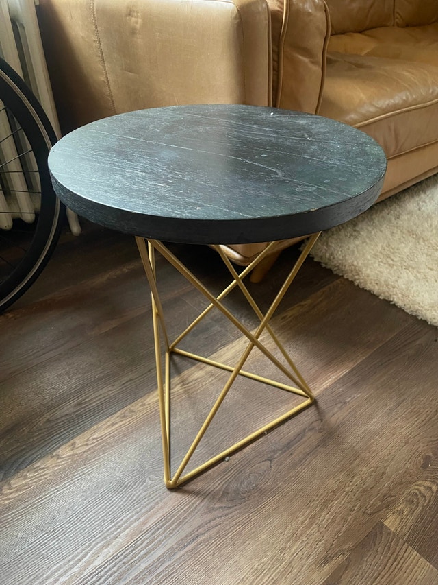 Set of 2 Modern Pier 1 Imports Black & Gold Side Tables – $40
