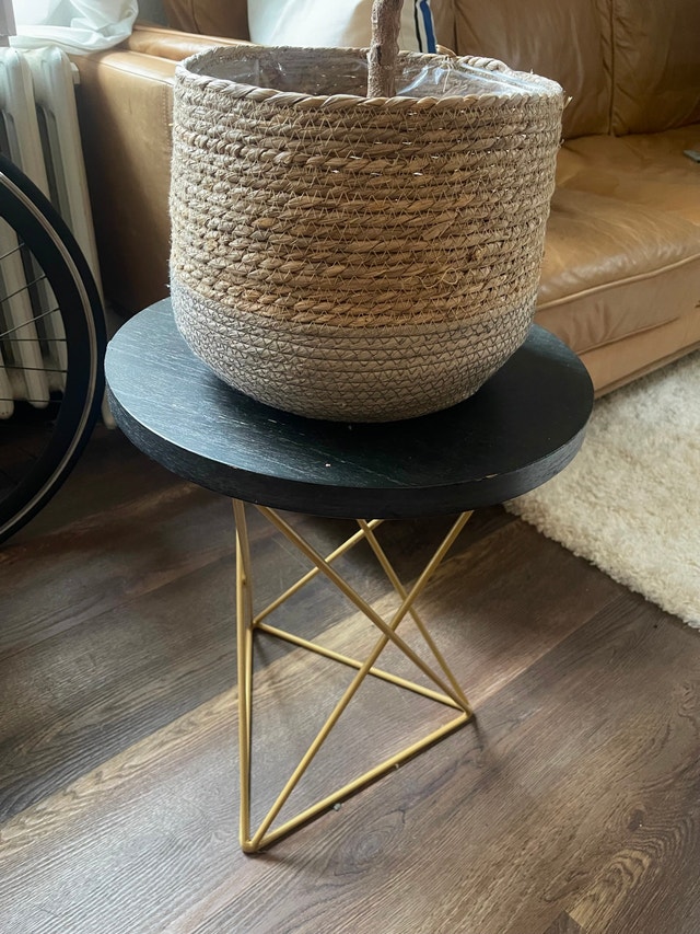 Set of 2 Modern Pier 1 Imports Black & Gold Side Tables – $40 - photo 2