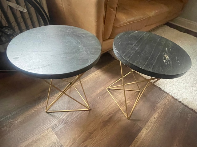 Set of 2 Modern Pier 1 Imports Black & Gold Side Tables – $40 - photo 3