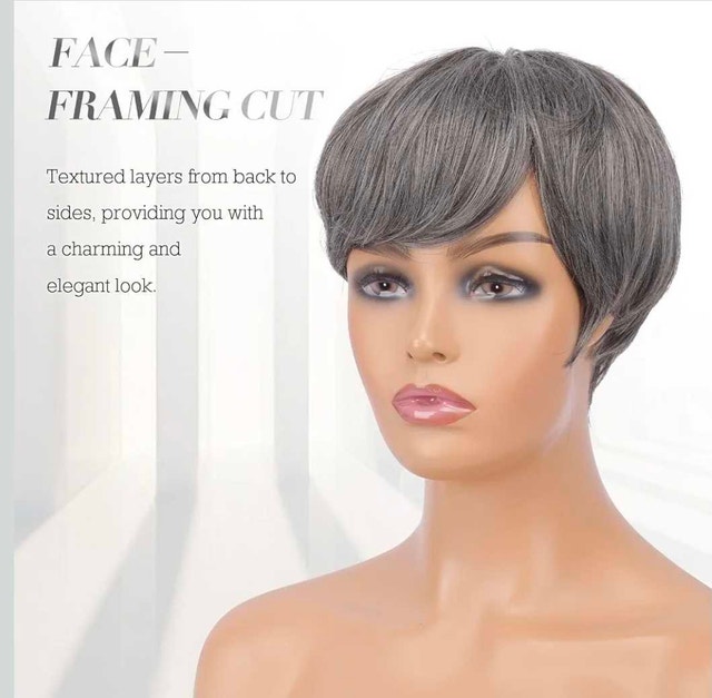 Salt and Pepper Pixie Cut Wig - photo 3
