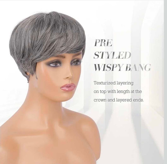 Salt and Pepper Pixie Cut Wig - photo 4