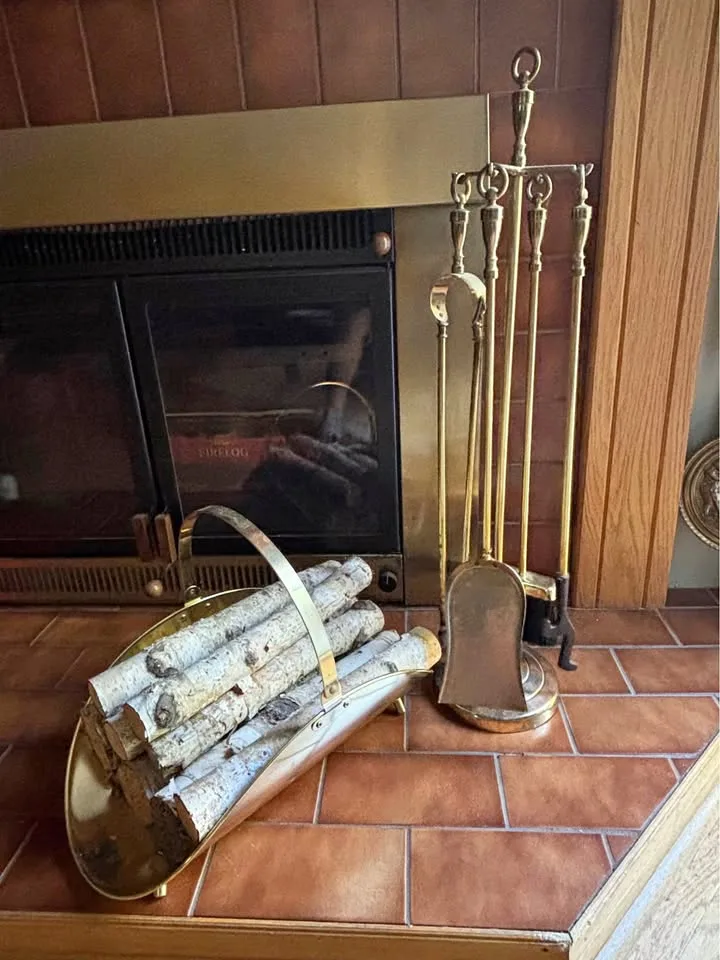 Plated Fire place Tools and firewood rack thumbnail