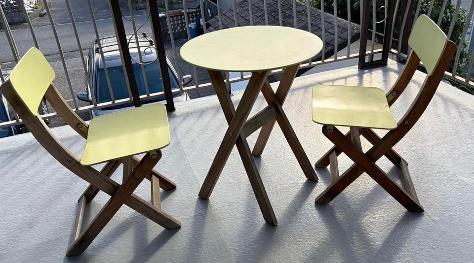 3-Piece Wooden Patio Bistro Set- (Lime Green)