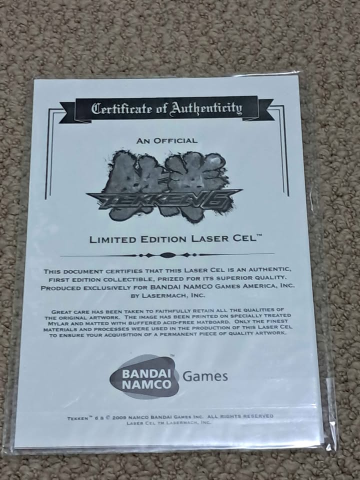 Tekken 6 listed edition laser cel - photo 2