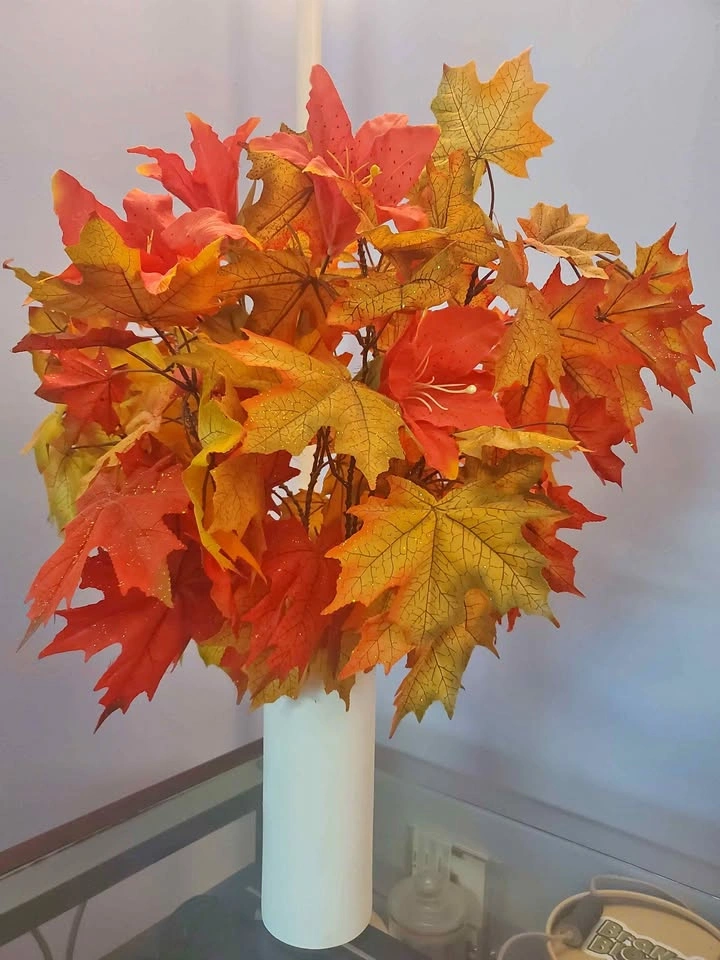 Artificial Autumn Maple Leaf Floral Arrangement