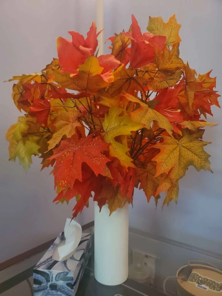 Artificial Autumn Maple Leaf Floral Arrangement - photo 2
