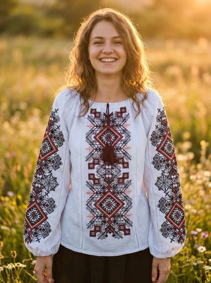 Traditional Ukrainian Embroidered Vyshyvanka Blouse