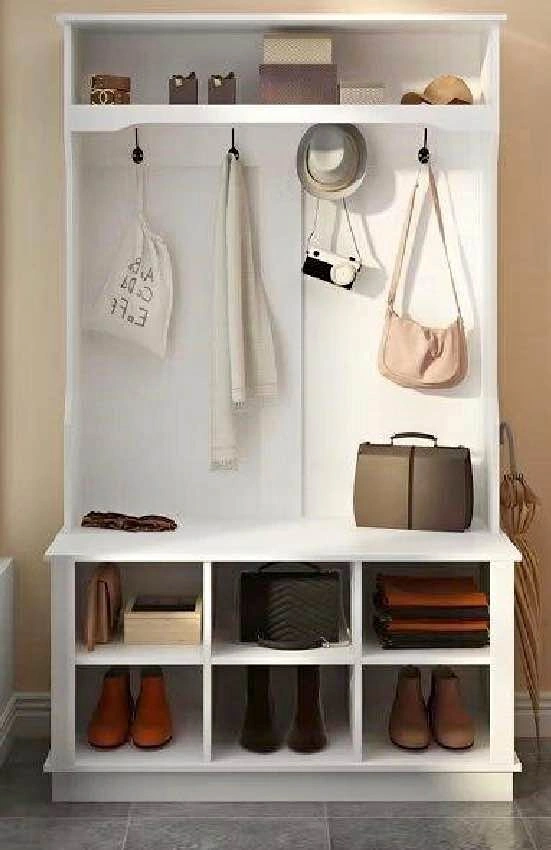 Farmhouse Hall Tree with storage bench