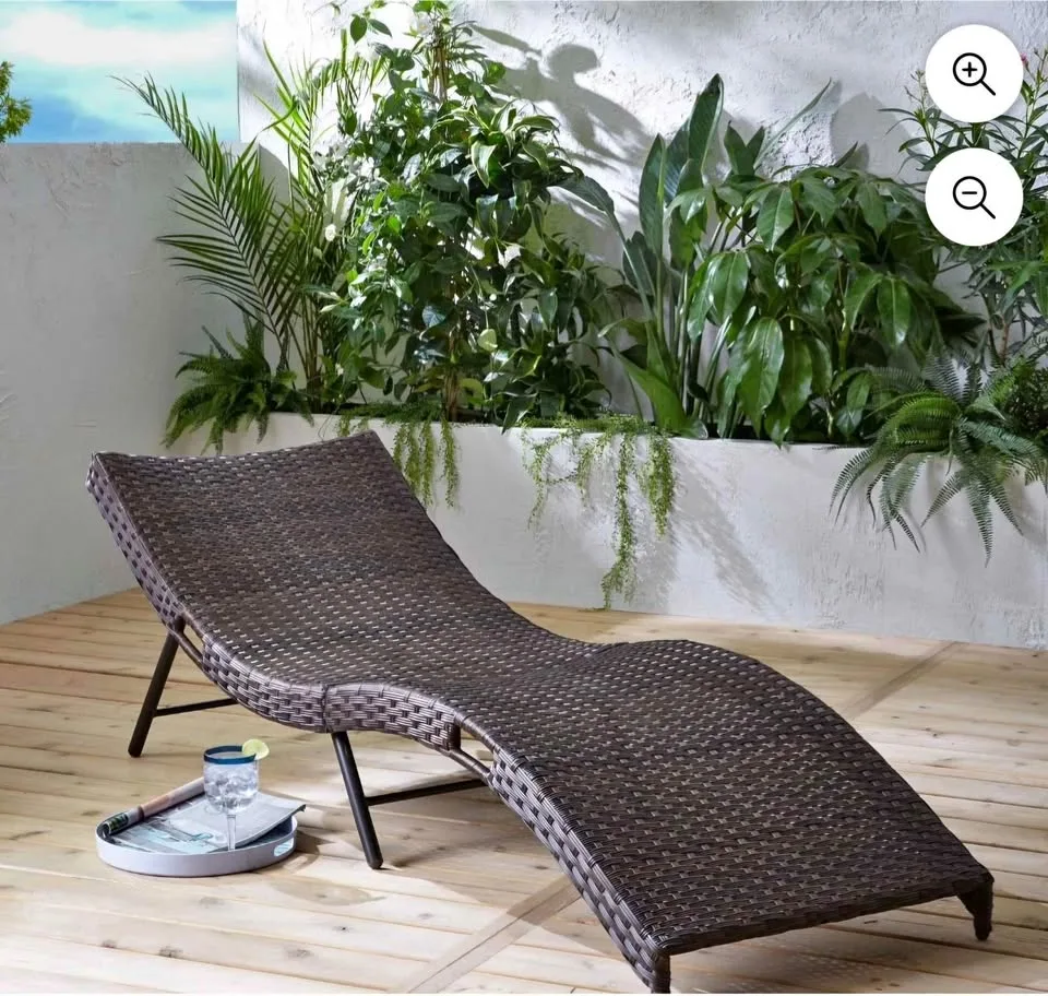 hometrends Belmont Wicker Folding Lounger thumbnail