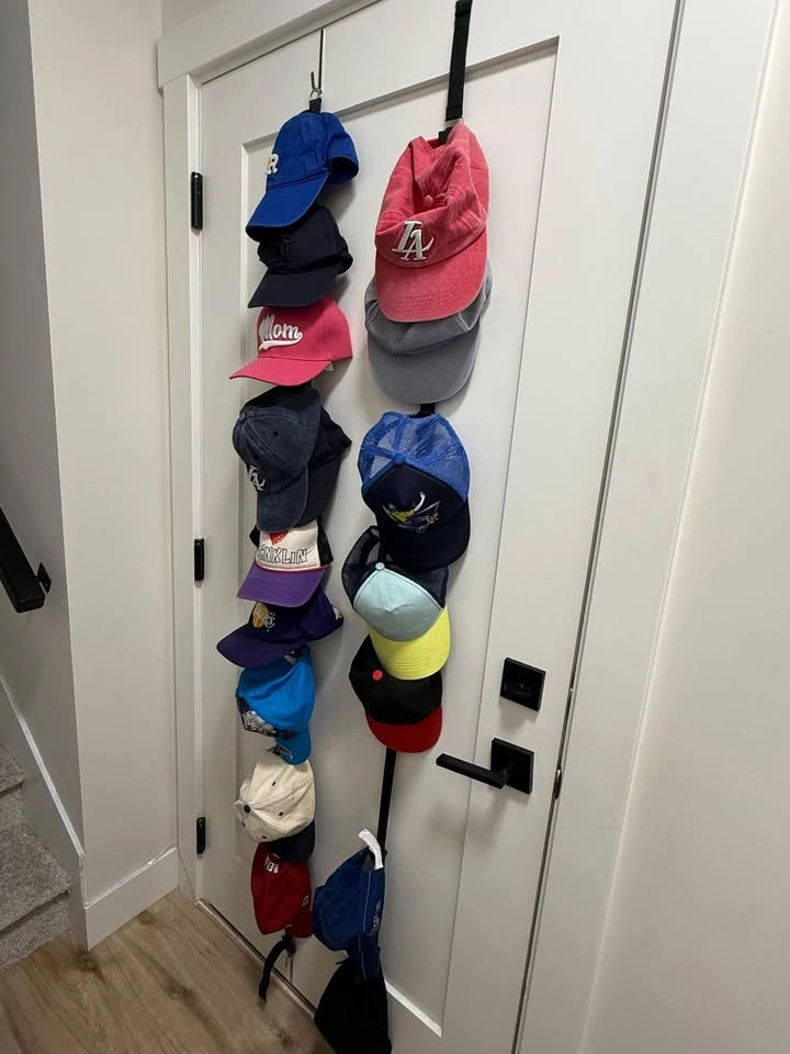 Brand New Black Baseball Cap Hat Bag Rack With Door Hooks - photo 2