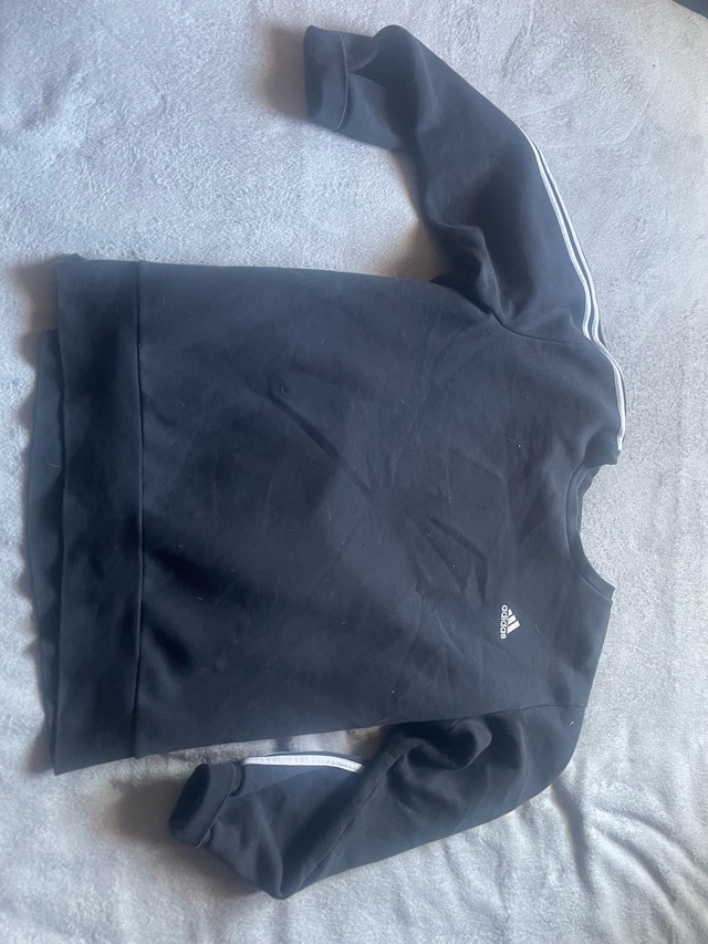 Black white stripped Adidas long sleeve shirt - photo 3