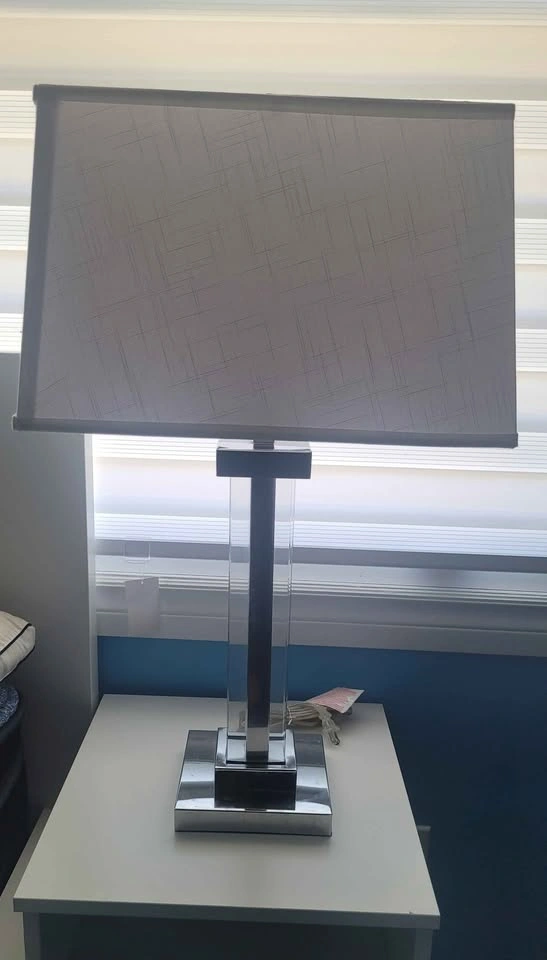 Pair of Modern chrome table lamps
