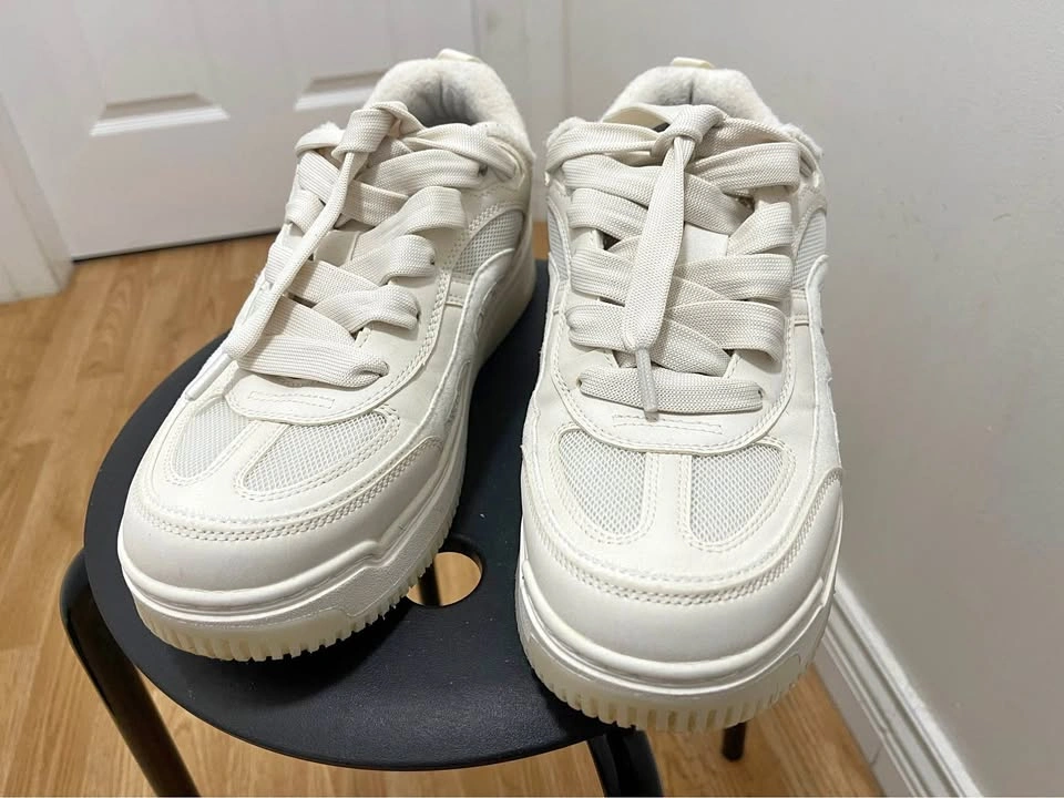 White Platform Sneakers 9.5