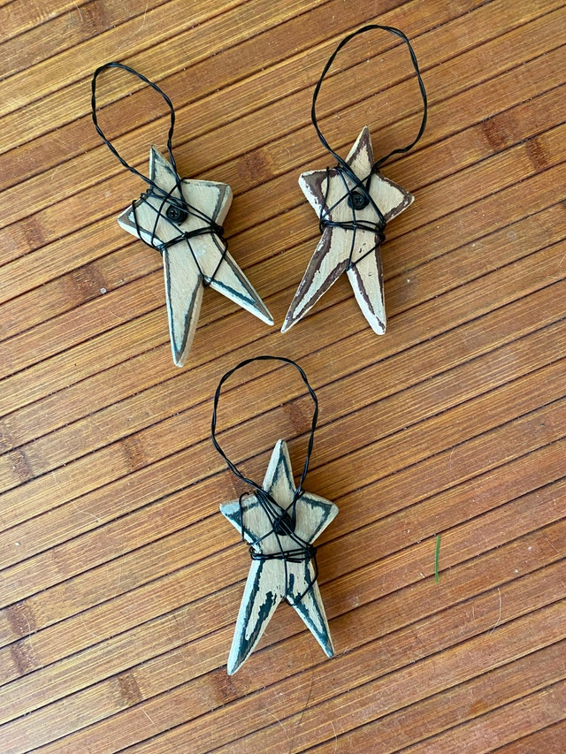 25 wooden stars with wire hangers - $40 takes lot