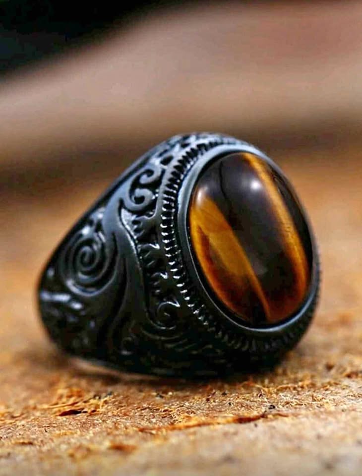 Vintage Black Stainless Steel Rings For Men