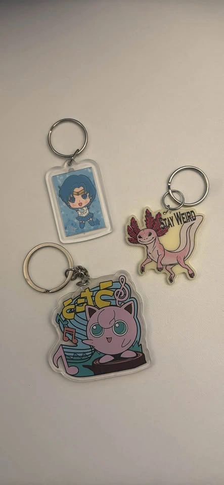 Jigglypuff, Sailor Mercury, Axolotl keychains - photo 5