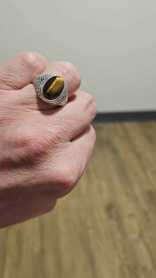Fashionable Vintage Hollow Out Men's Date Ring - photo 3