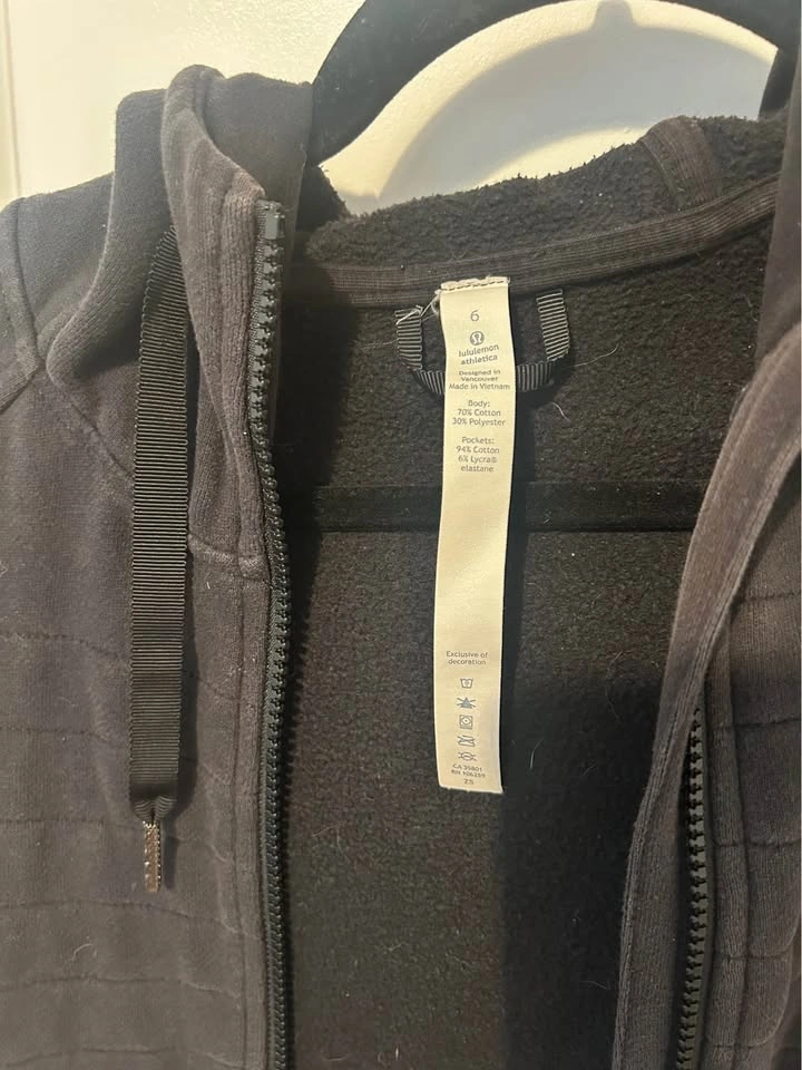 Lululemon size 6 black sweater zip up - photo 3