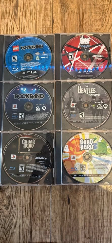 PS3 Rock Band / Guitar Hero Games Lot (6 Games)