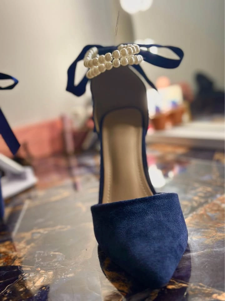 Blue pearl high heels - photo 3