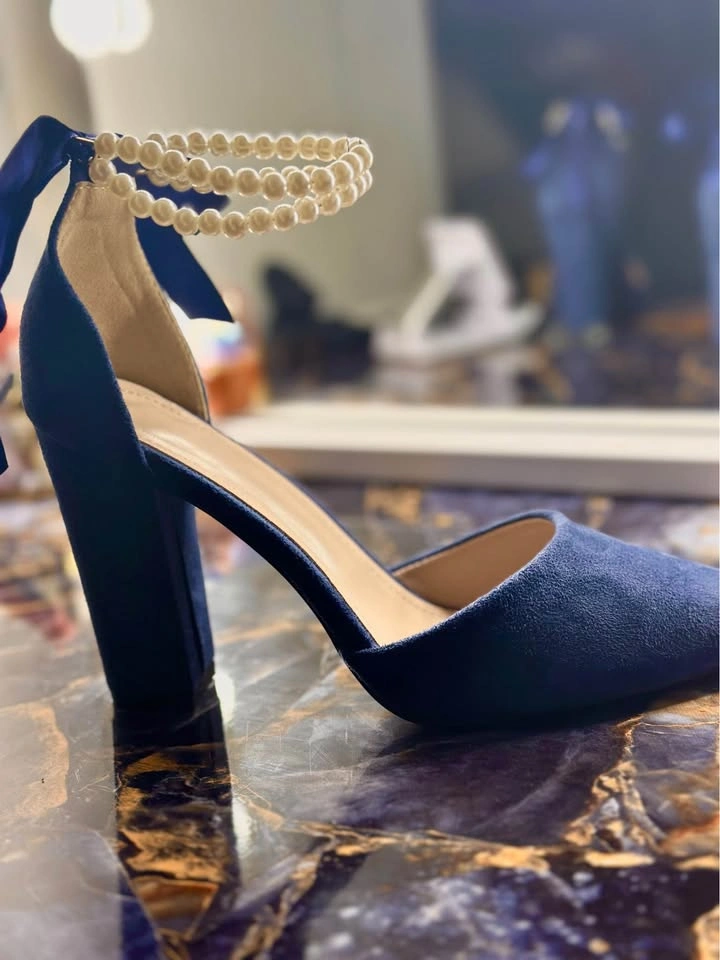 Blue pearl high heels - photo 4