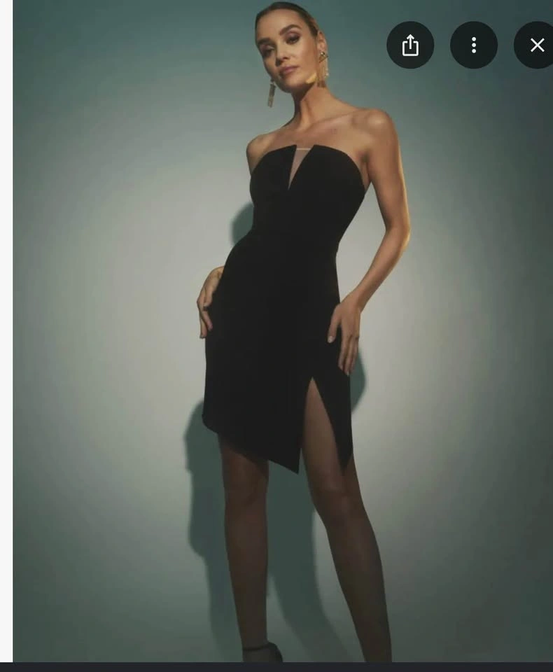 Likely Banks Strapless Mini Dress in Black, size 4