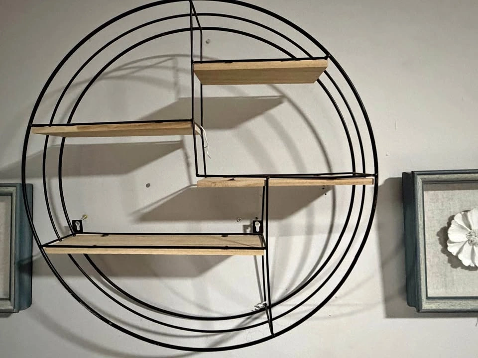Hanging Storage Shelf Circular Wall-Mounted 4-Tier Rack