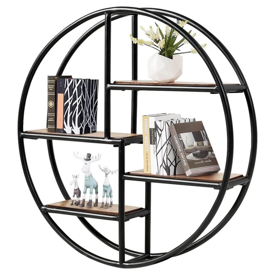Hanging Storage Shelf Circular Wall-Mounted 4-Tier Rack - photo 2