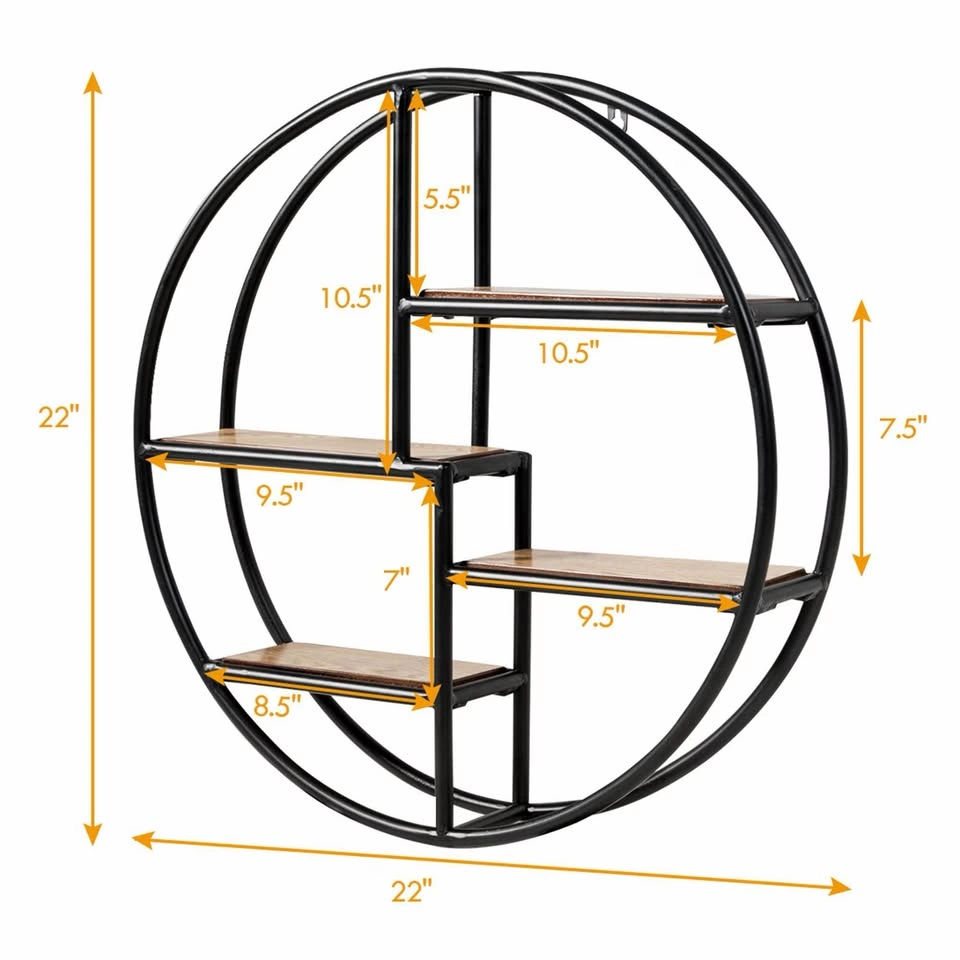 Hanging Storage Shelf Circular Wall-Mounted 4-Tier Rack - photo 4