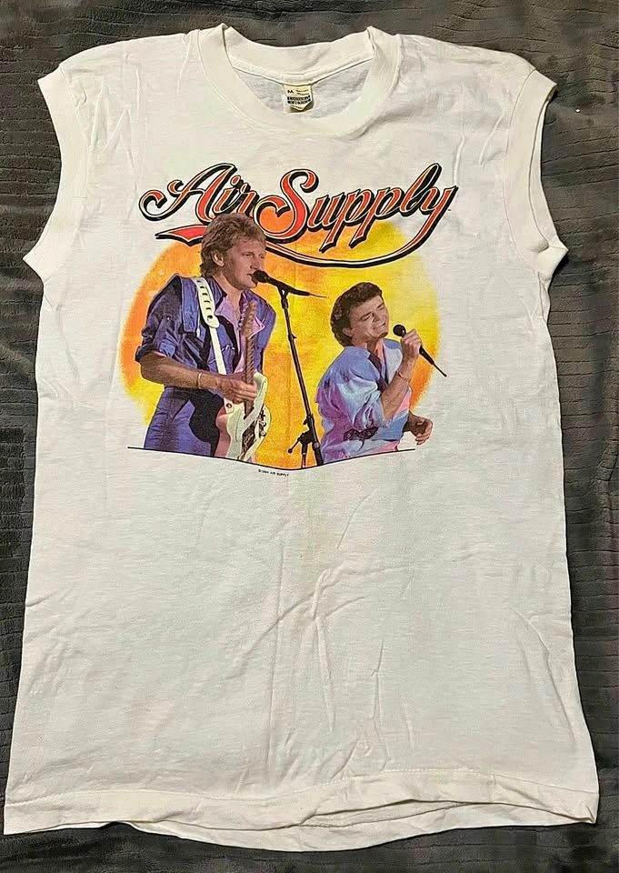 1984 Air Supply World Tour Concert Muscle T-Shirt & Program