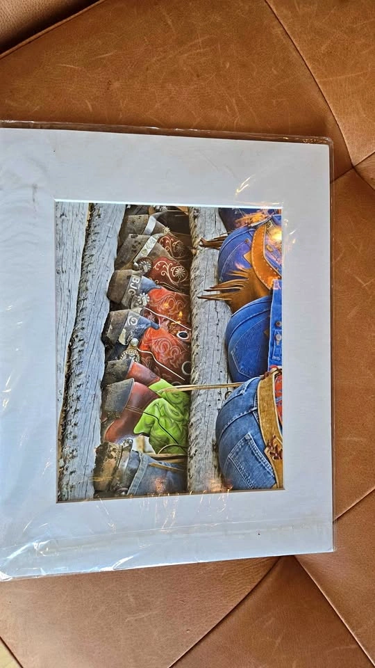 Matted Photo Cowboy Boots and Butts Art Photography