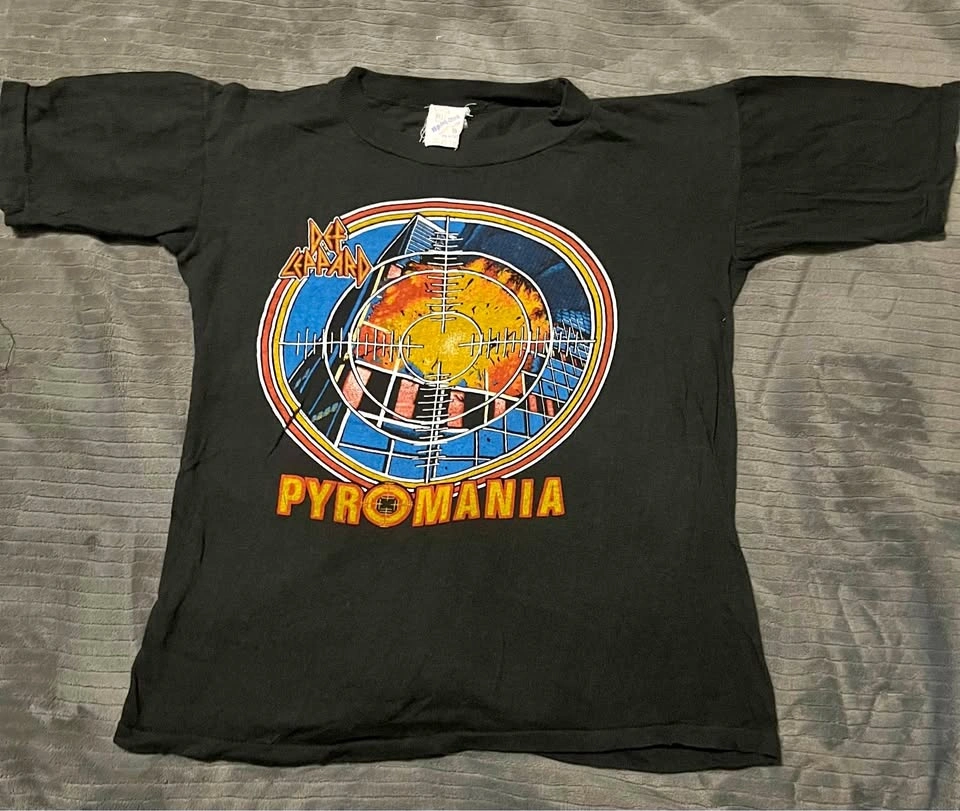TWO 1980’s Def Leppard Concert T-Shirts “Pyromania”
