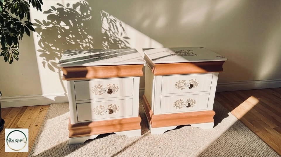 Custom Girl's Nightstands – Fusion Victorian Lace & Rose Gold