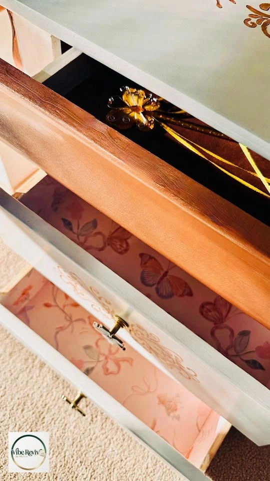 Custom Girl's Nightstands – Fusion Victorian Lace & Rose Gold - photo 2